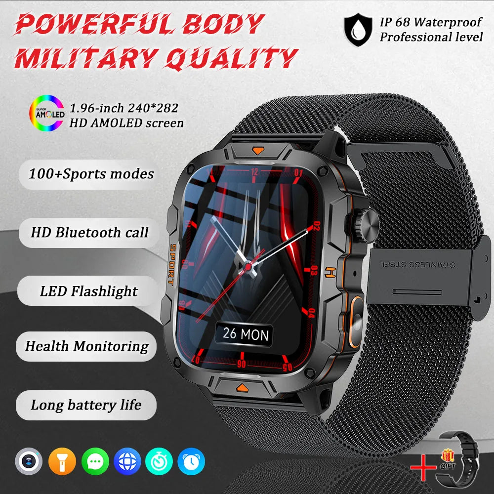 Military-Grade Smartwatch for Men | AMOLED Display | 5ATM Tactical Watch