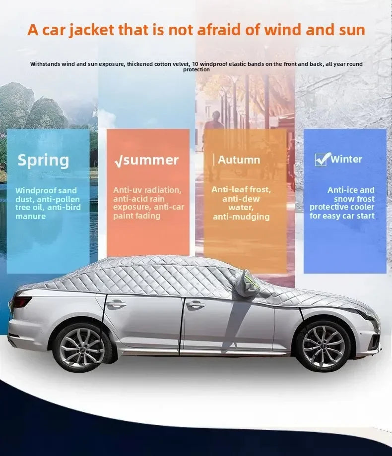 All-Season Waterproof Car Cover for Hail, Snow, Sun & Frost Protection