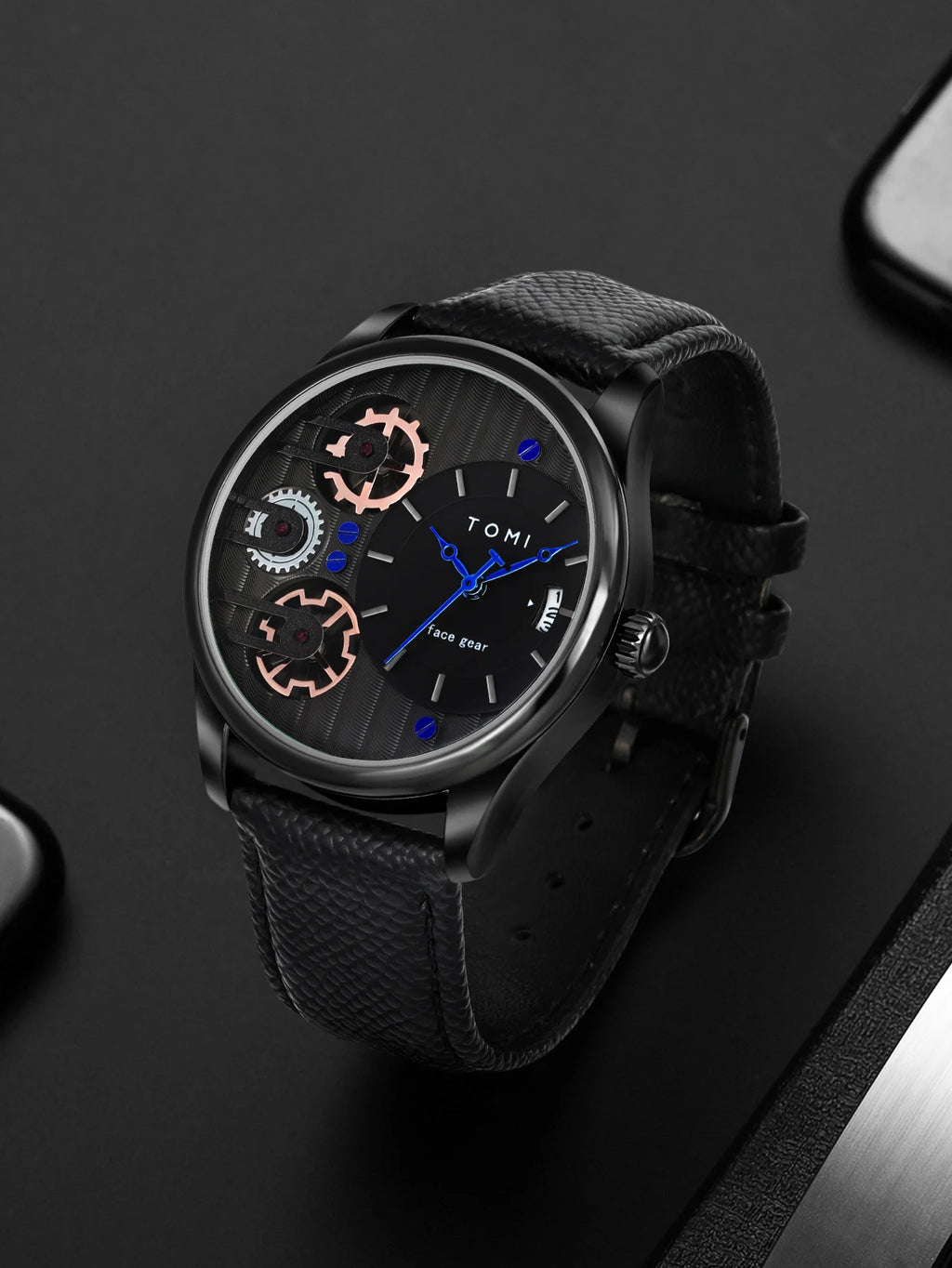 TOMI Men's Luxury Quartz Watch Gift Set - Detachable Strap