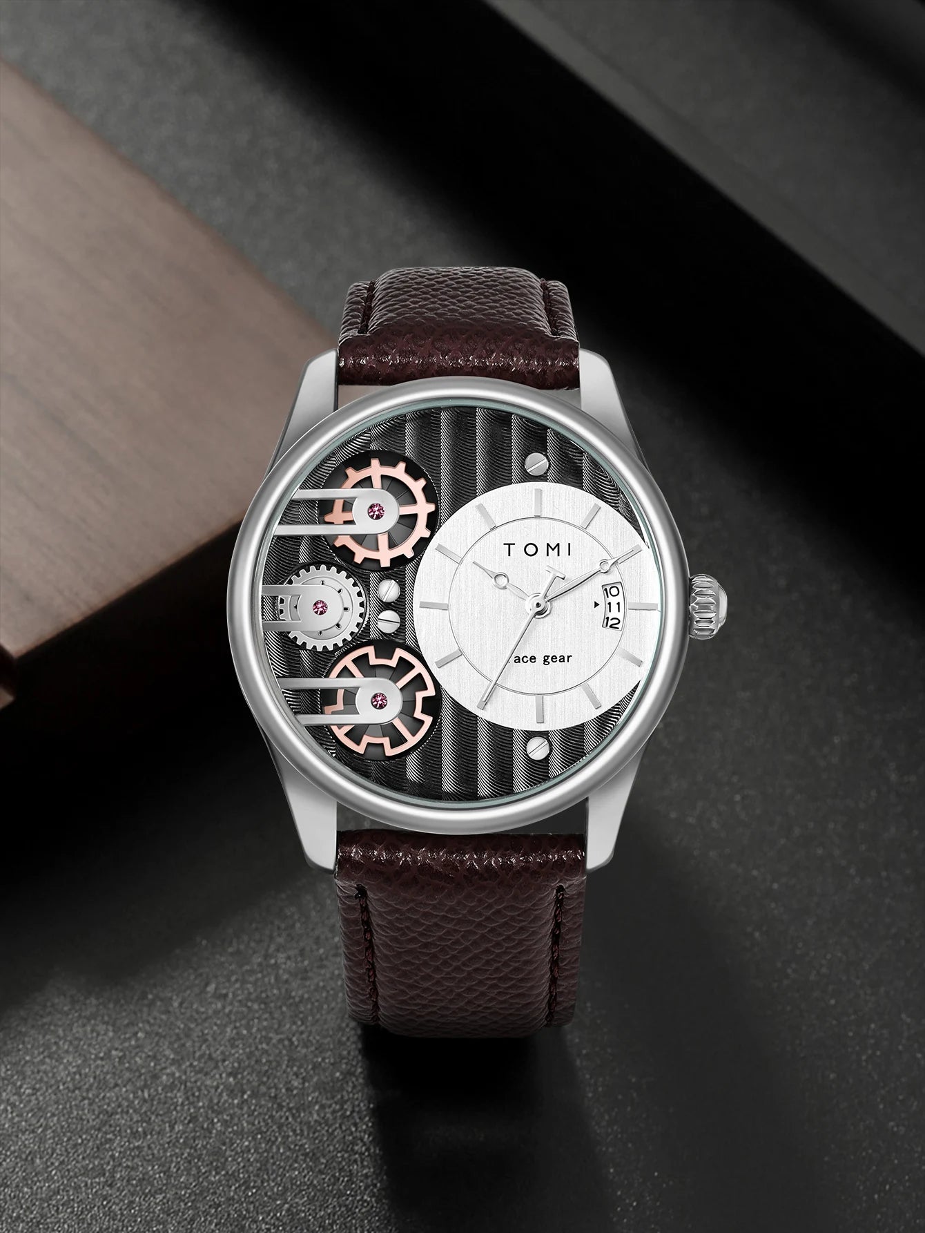 TOMI Men's Luxury Quartz Watch Gift Set - Detachable Strap