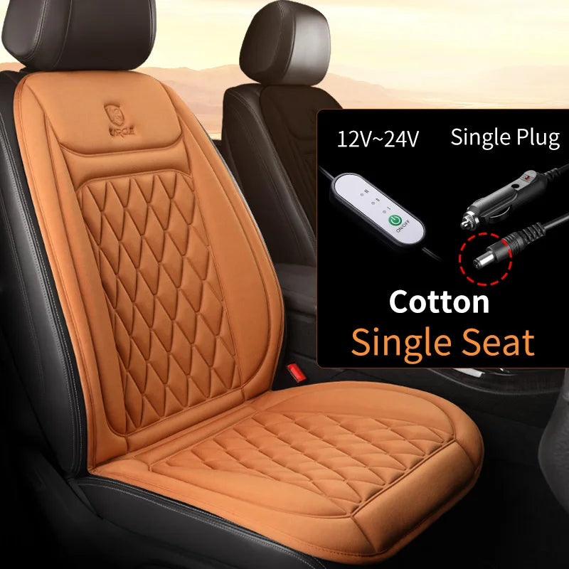 Heated Car Seat Cover | Quick Heat Seat Protector 12-24V