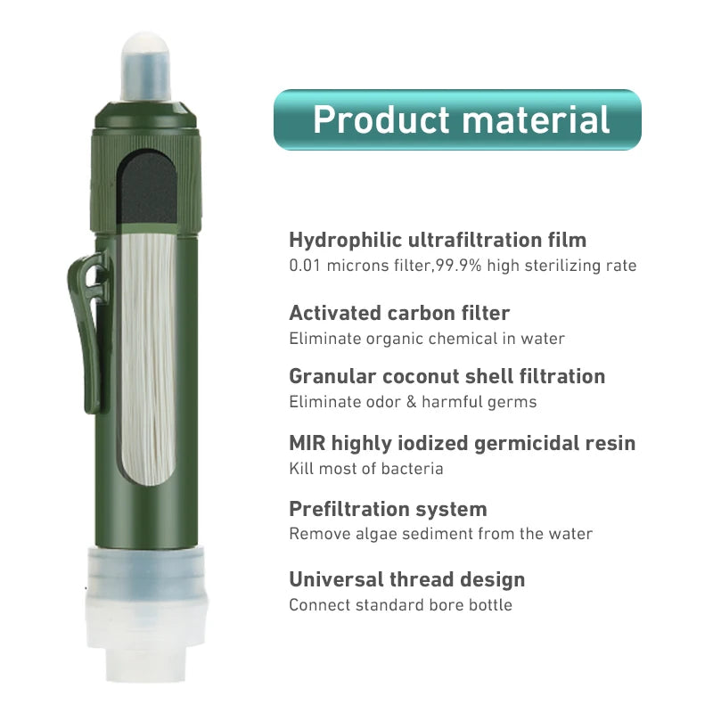 Westtune Portable Water Filter Straw | Survival & Camping Filter