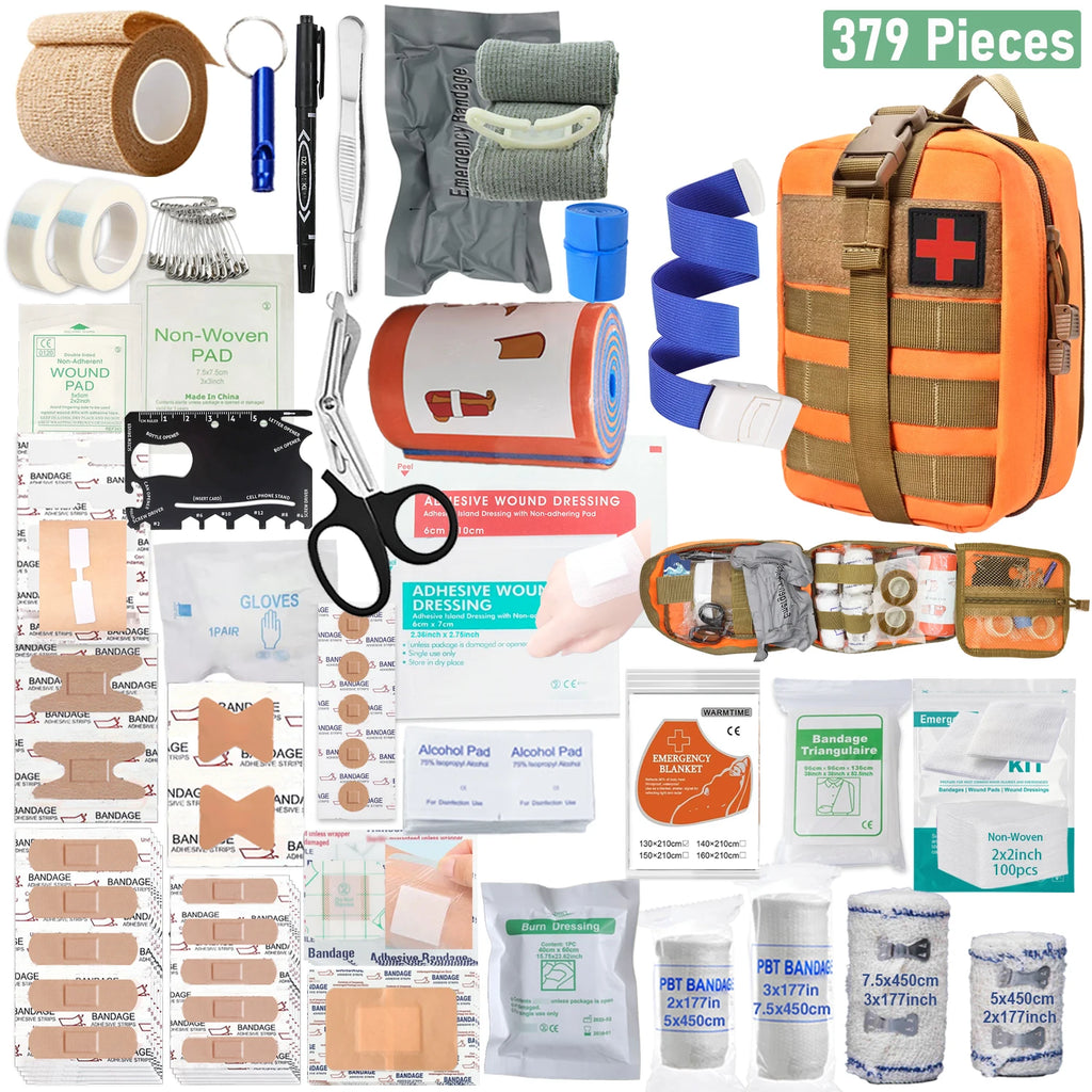 379-Piece First Aid Kit | Portable Emergency Survival Bag for Home & Outdoor