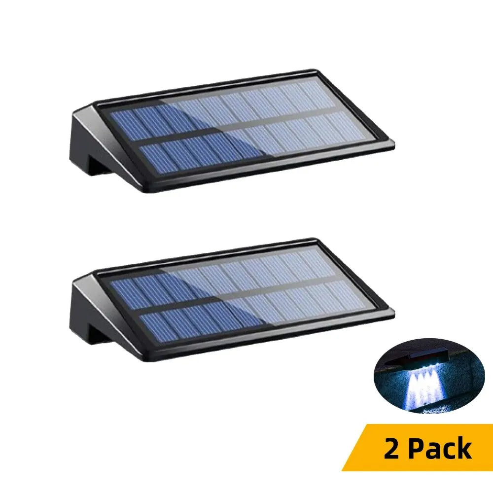 2-Pack 4 LED Solar Wall Lights – Outdoor Waterproof Fence & Deck Lighting