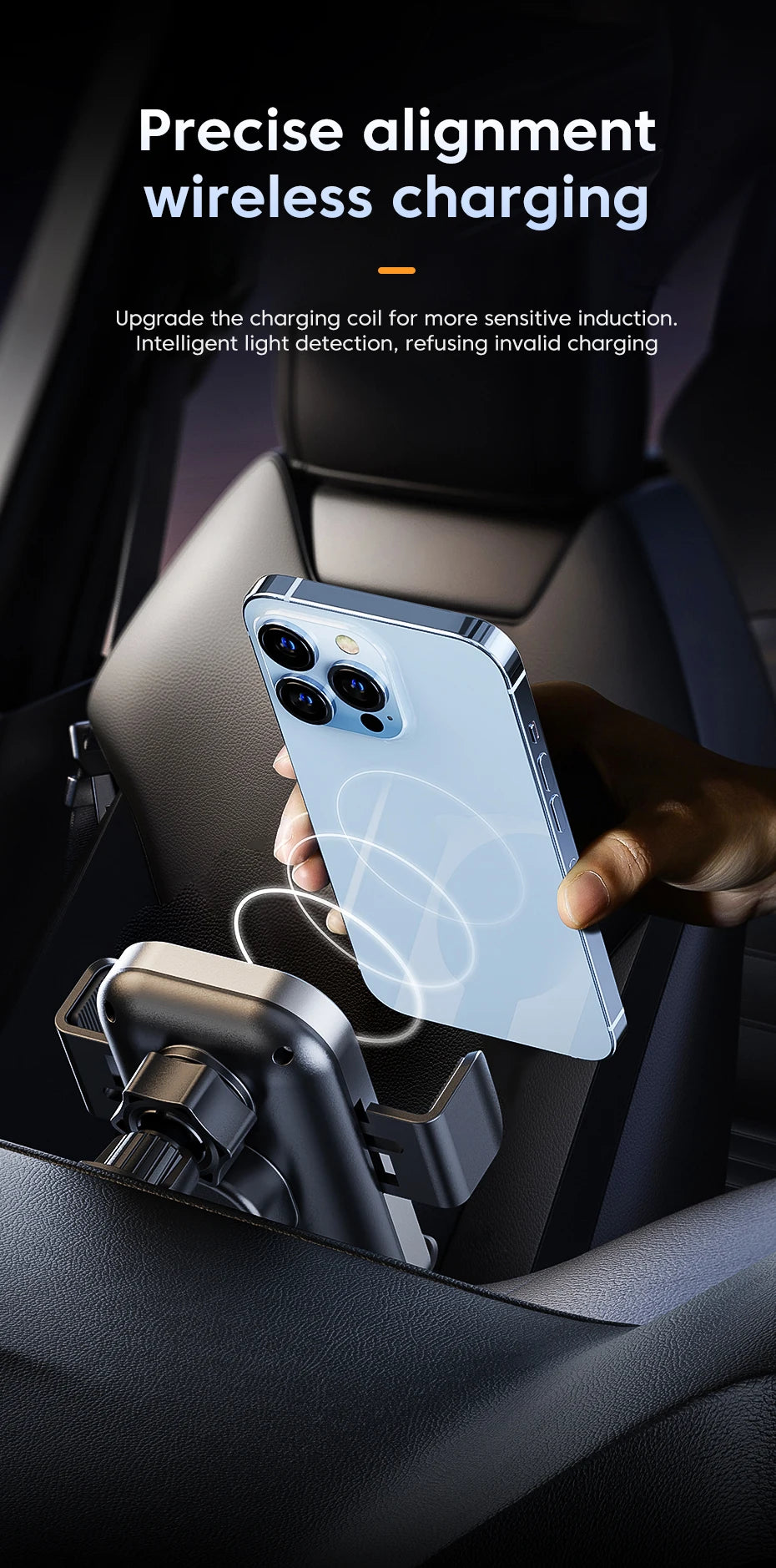 Universal Car Wireless Charger Phone Mount | Auto Holder