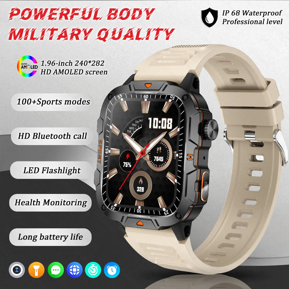 Military-Grade Smartwatch for Men | AMOLED Display | 5ATM Tactical Watch