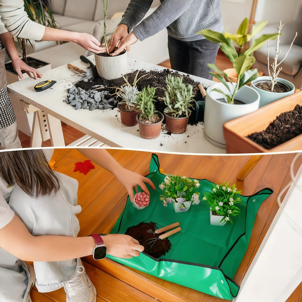 Waterproof Foldable Gardening Mat - Indoor & Outdoor Leak-Proof Potting Tray (1/2/5/10 Pack)