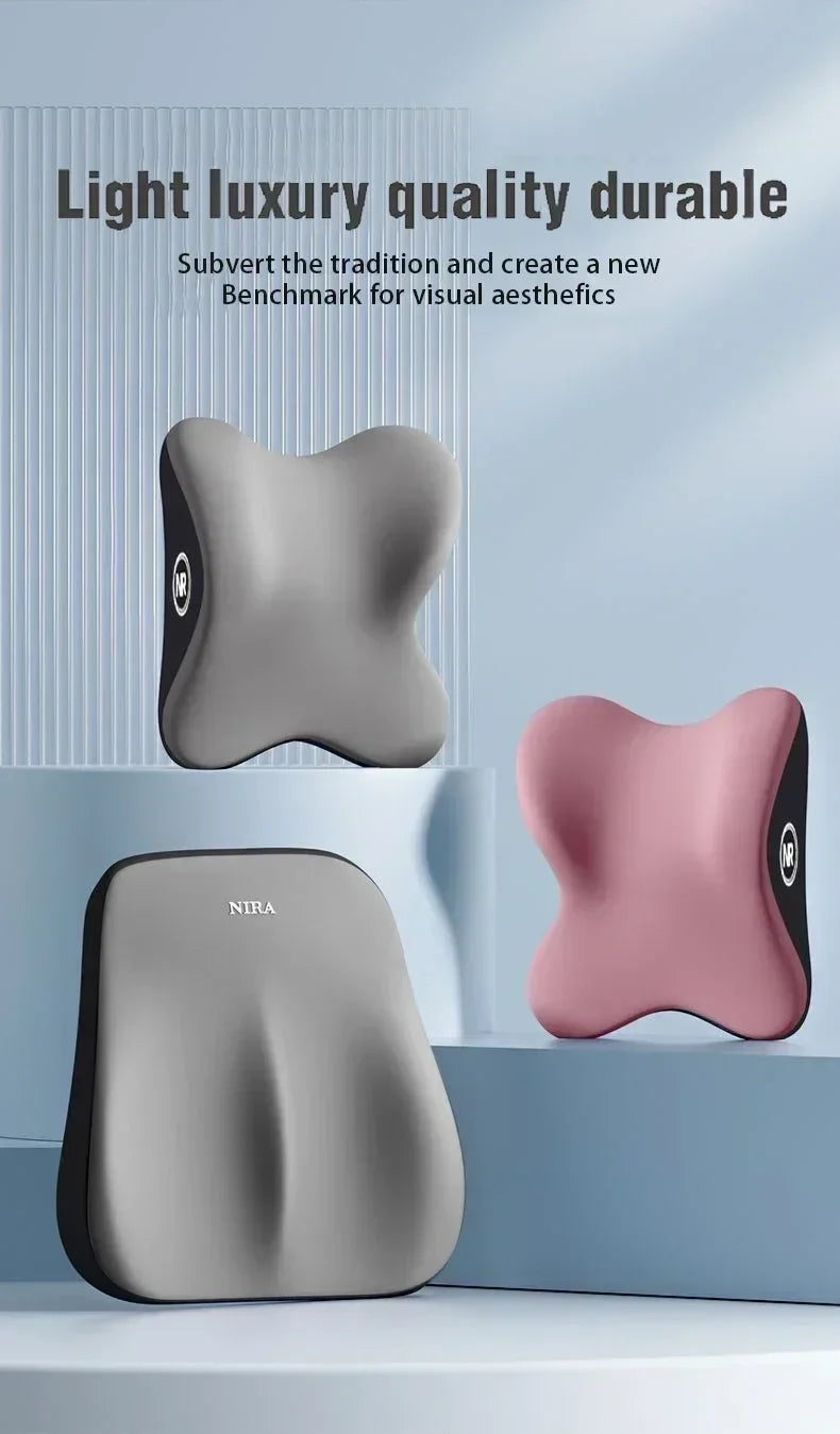 Amagi Memory Foam Car Comfort Set - Headrest, Lumbar, Back Support