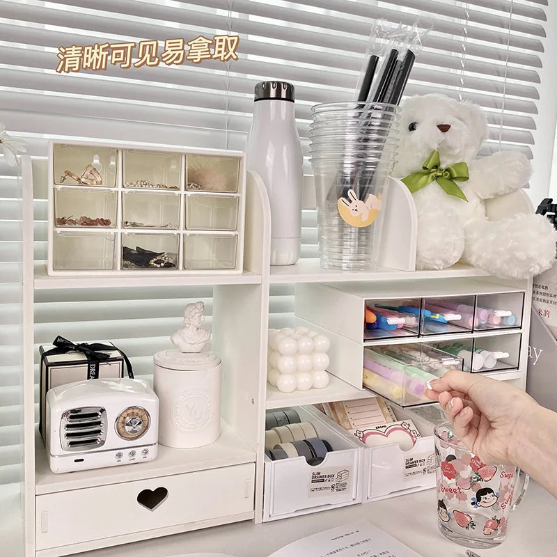 Double-Layer Desktop Organizer Rack - Stationery & Cosmetics Storage