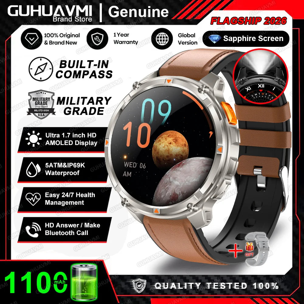 T-Rex3 Pro Smartwatch: GPS, 5ATM Waterproof, Military-Grade Sports & Outdoor Tracker