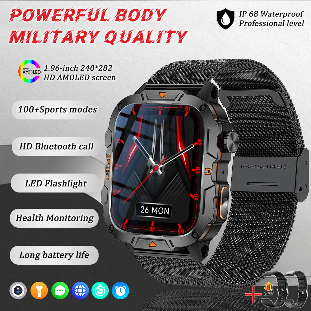 Military-Grade Smartwatch for Men | AMOLED Display | 5ATM Tactical Watch