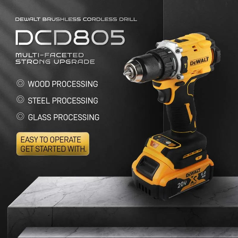 DEWALT DCD805 Brushless Percussion Drill - Cordless Power & Precision
