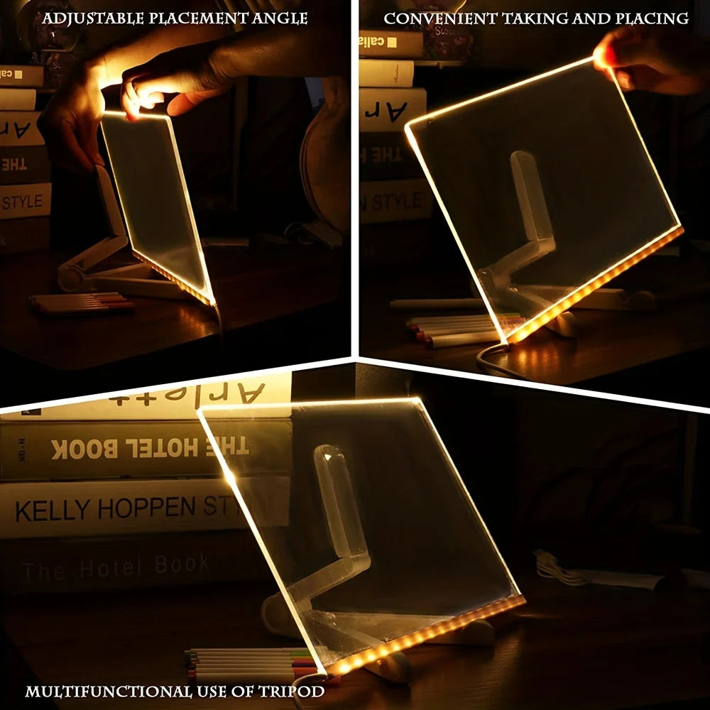 LED Note Board & Night Light | RGB Erasable Drawing Board for Kids