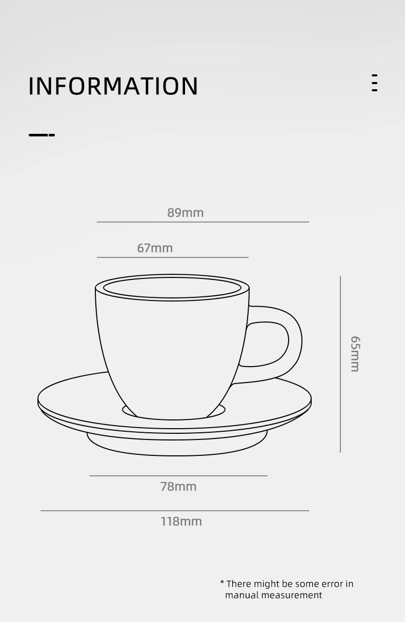 MHW-3BOMBER 80ml Ceramic Espresso Mug & Saucer for Latte Art