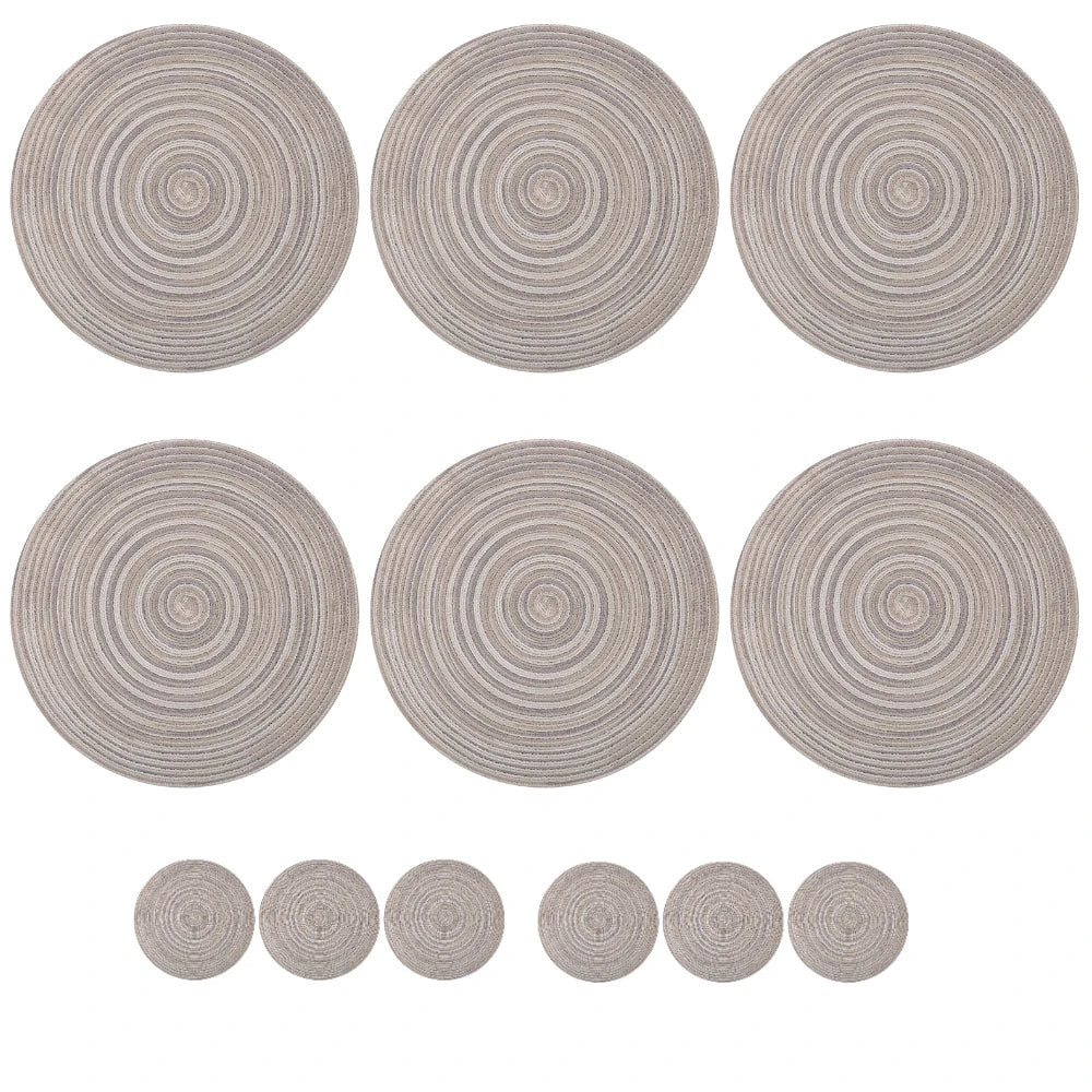 Premium Round Braided Placemats - Set of 6 | Elevate Your Dining Experience