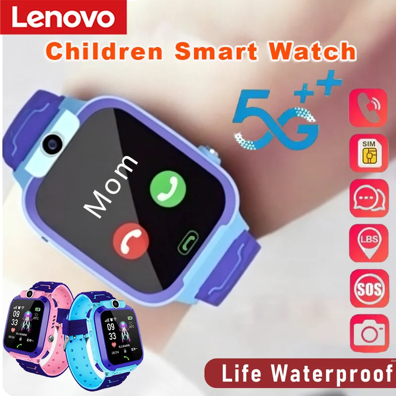 Lenovo 2026 Kids 5G Smartwatch - GPS, SOS, Call, Camera, Waterproof