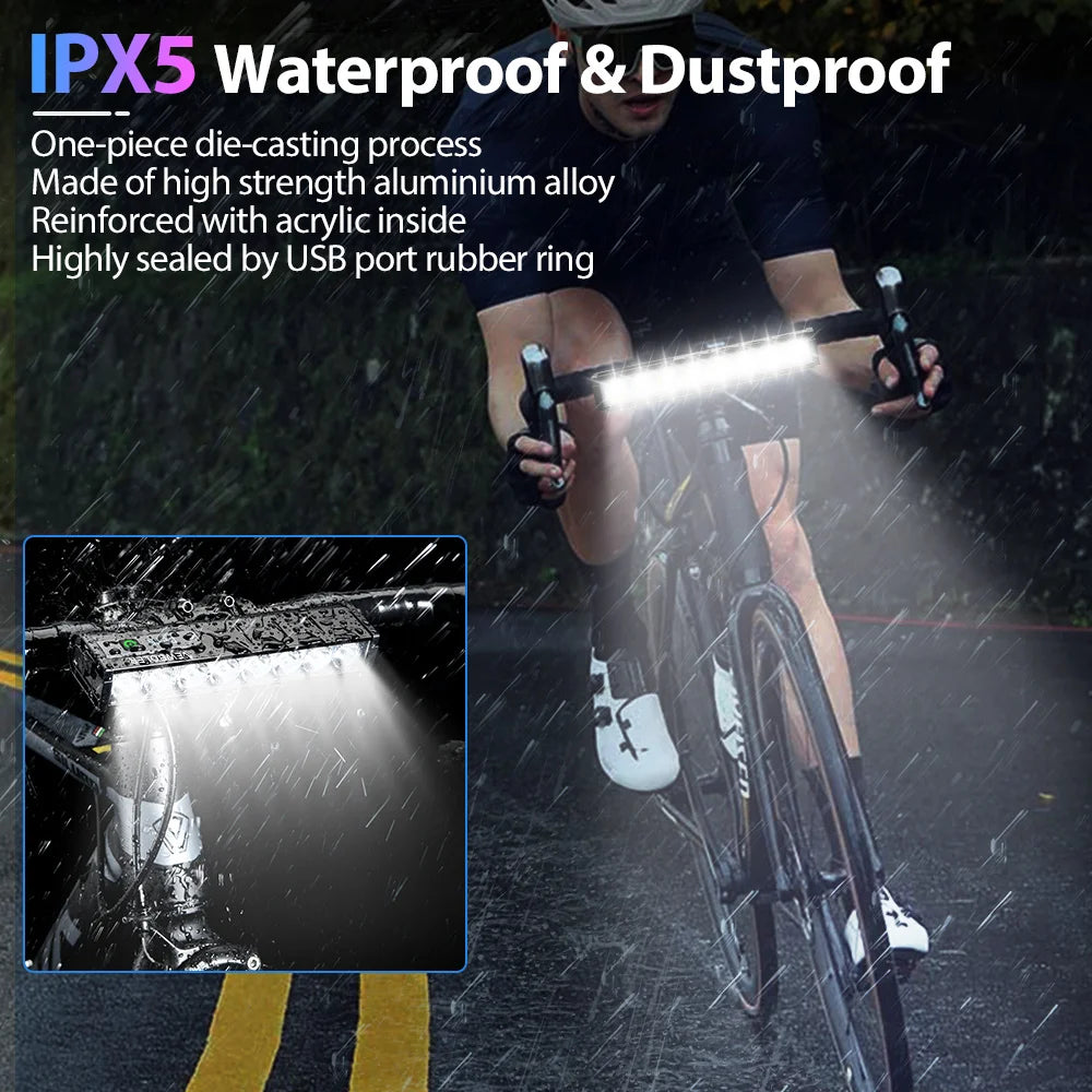 NEWBOLER 10000 Lumen Bike Light - USB Rechargeable MTB Road Lamp