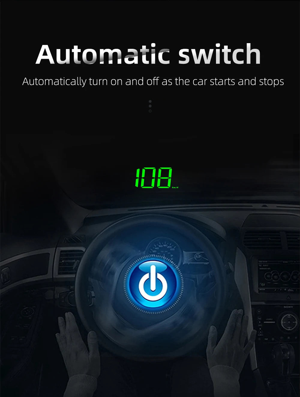M2 HD Car HUD Windshield Projector | GPS Speedometer Display