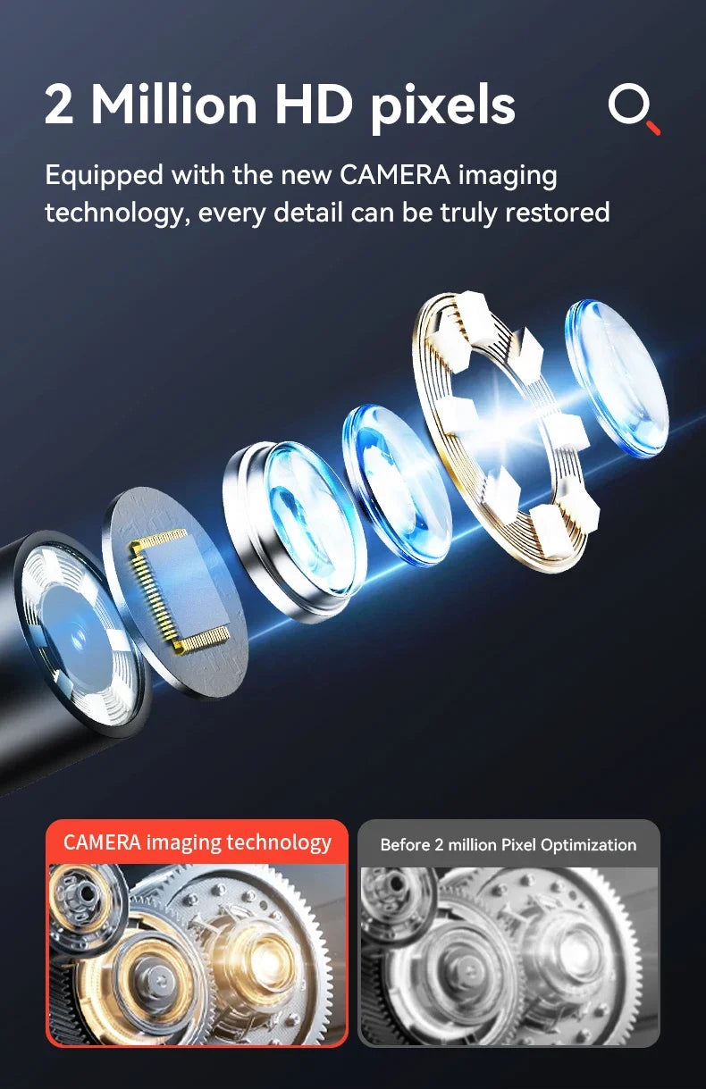 360° Articulating Borescope Endoscope Camera with Light for Android/iOS