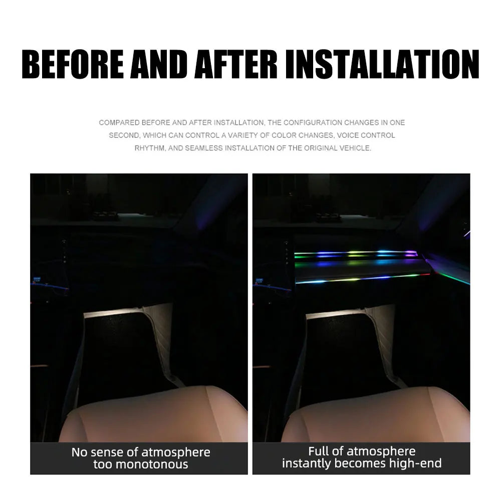 10-in-1 Car LED Interior Atmosphere Lights - App/Remote Control RGB Symphony