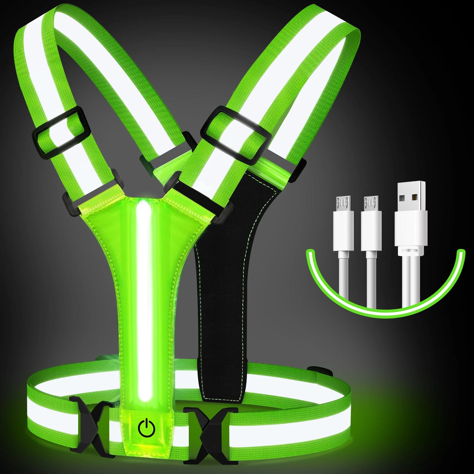 Enhanced Visibility Reflective Safety Vest - Adjustable for Running & Cycling
