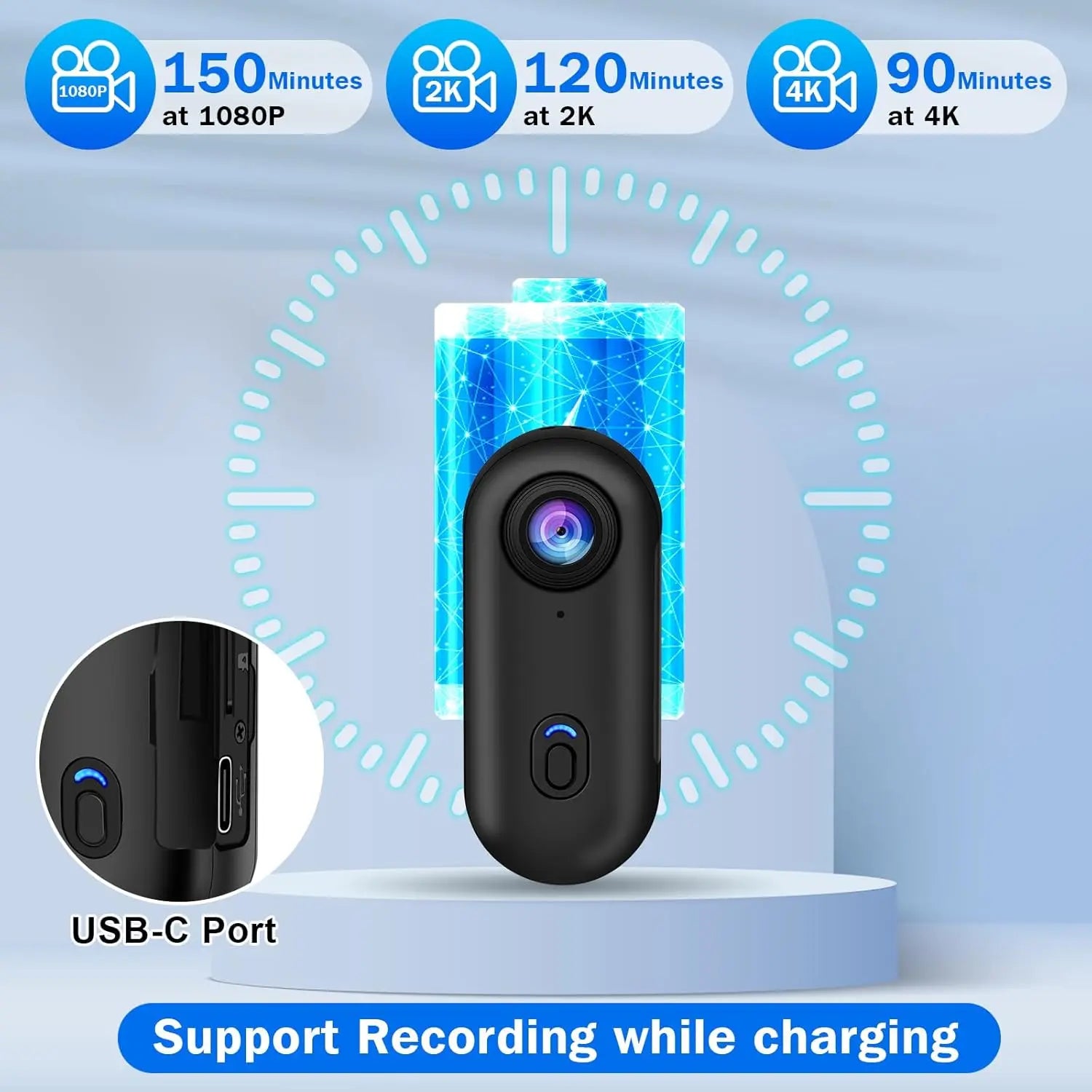4K Mini WiFi Magnetic POV Action Camera - Waterproof Sport Vlogging Recorder