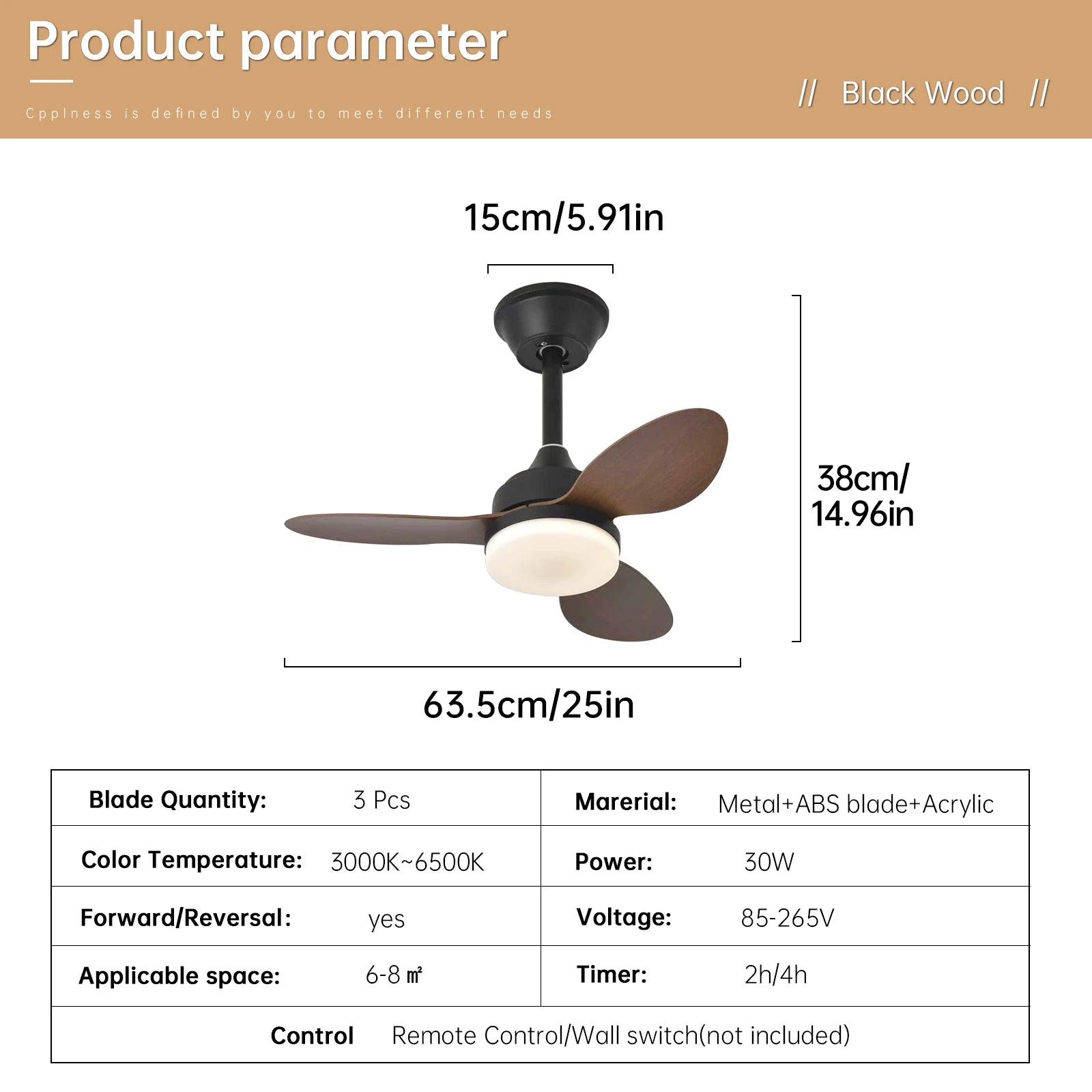 Low Profile Ceiling Fan with Light & Remote | 25"/42"/52" Indoor/Outdoor