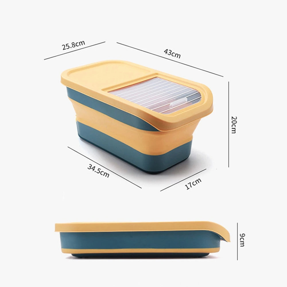 Airtight Collapsible Pet Food Storage Container - 13/33LB Dry Dog Cat Food Box