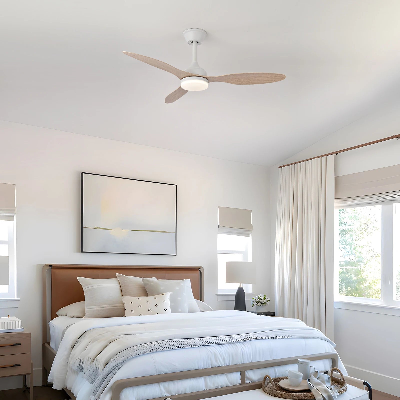 Low Profile Ceiling Fan with Light & Remote | 25"/42"/52" Indoor/Outdoor