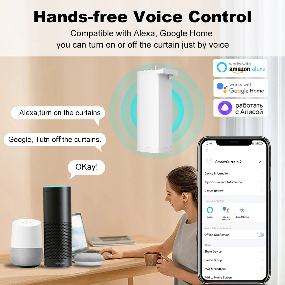 Silent Tuya Smart Curtain Motor | Automated Window Blinds