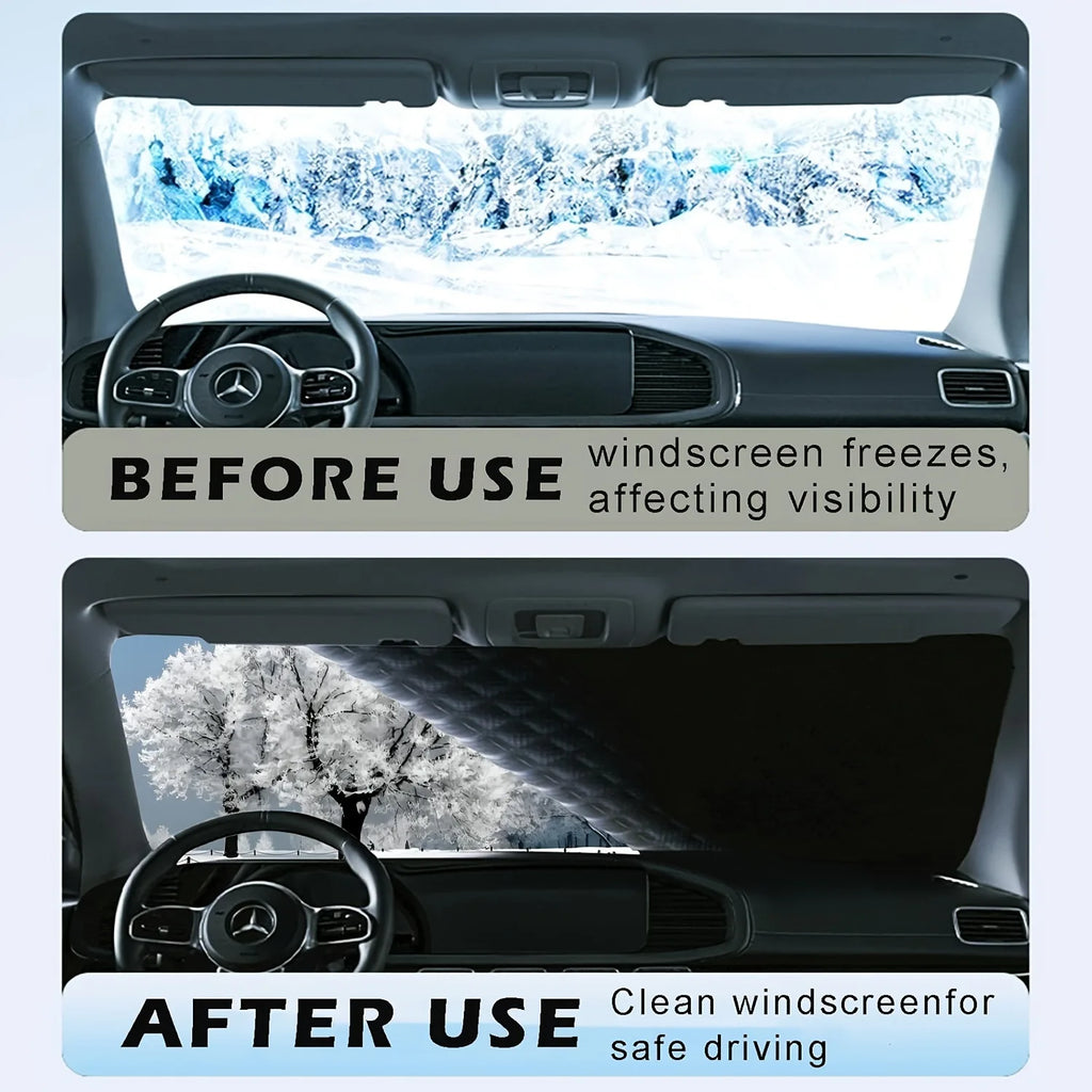 Vabena Car Windshield Snow Cover - All-Season 3 Window Sun Blocker