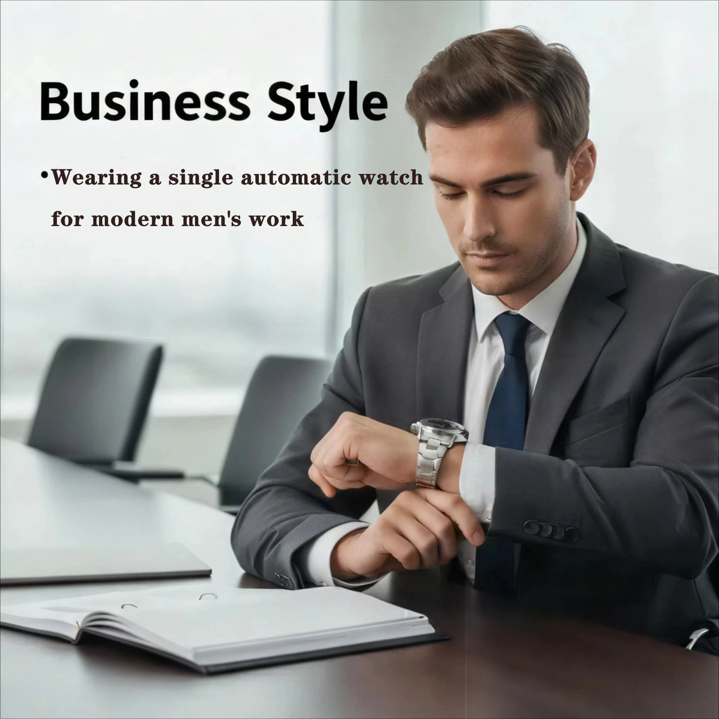 Men's Automatic Watch | Mechanical Business Date Stainless Steel Luminous Waterproof