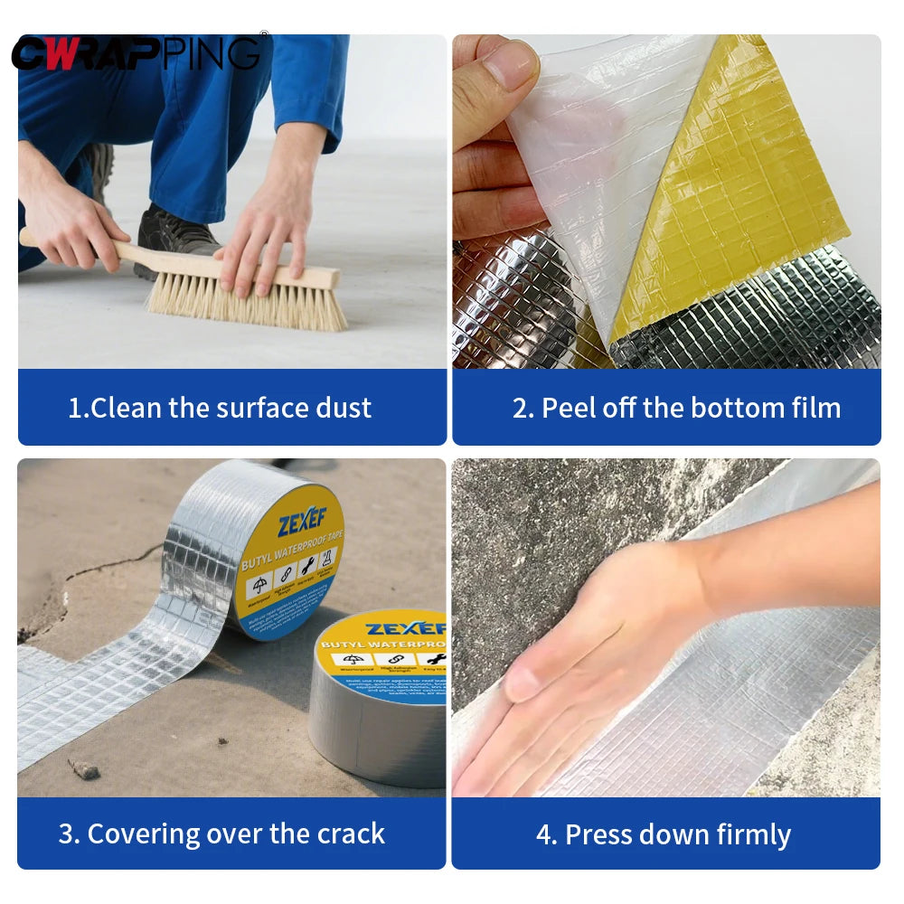 Waterproof Aluminum Butyl Tape - High Temp Roof & Wall Repair Sealant