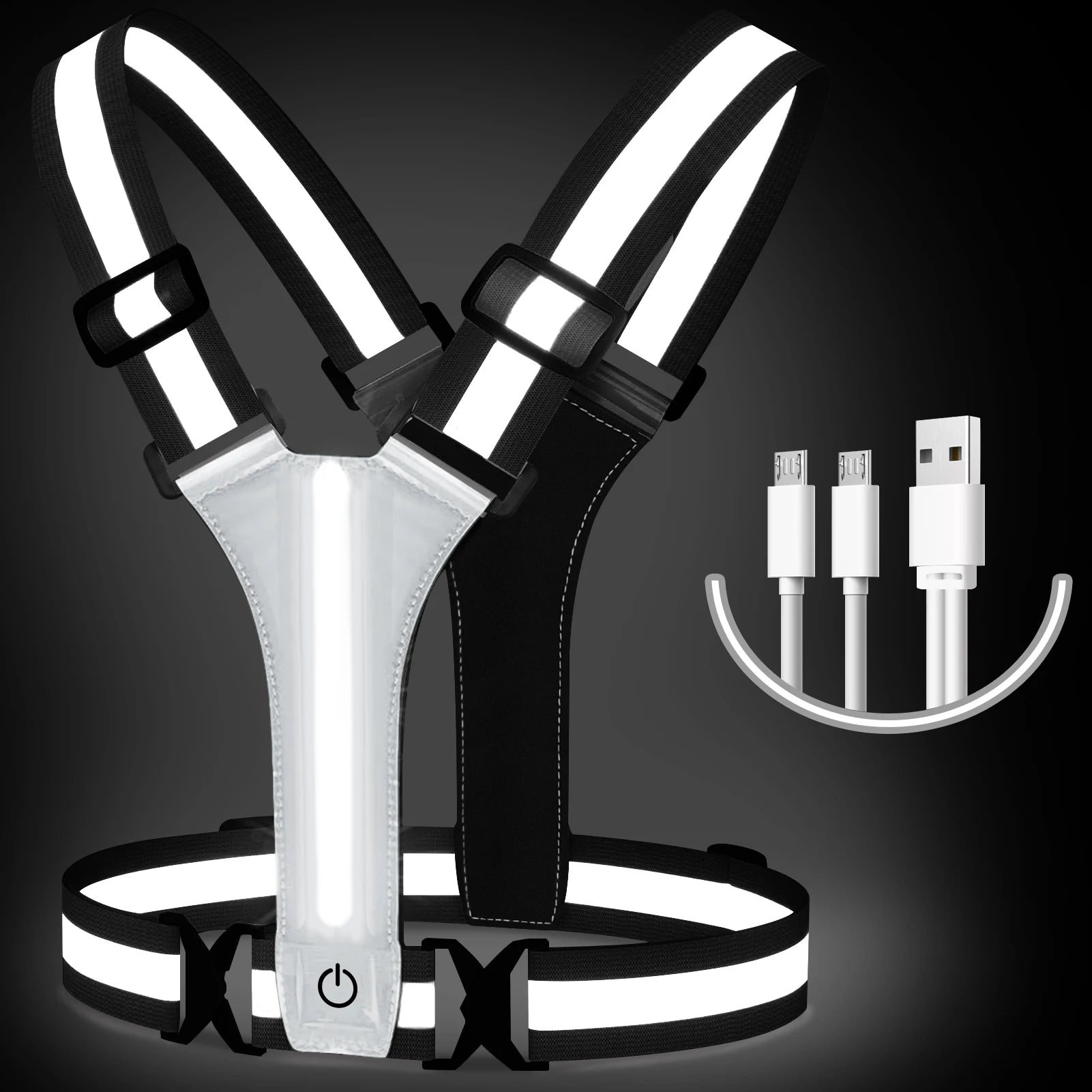 LED Running Vest | USB Rechargeable & Reflective High Visibility