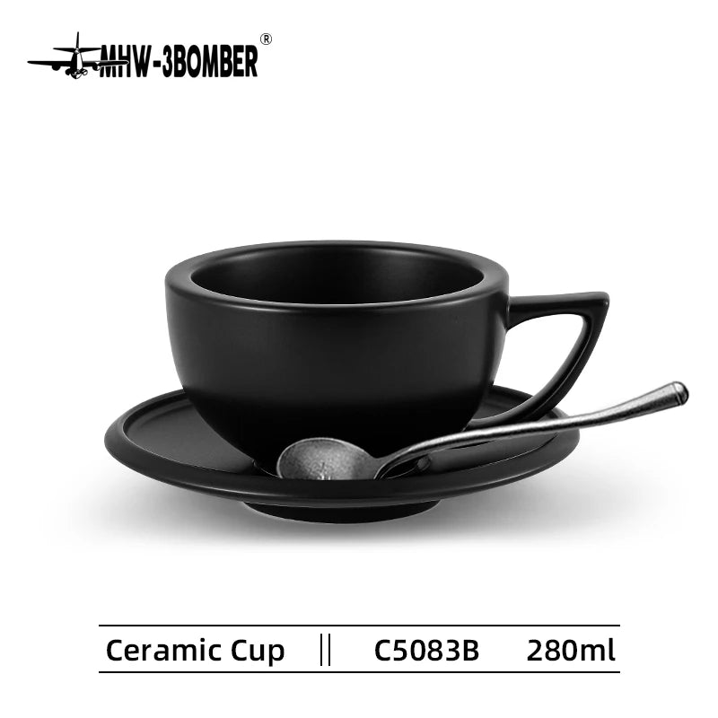 MHW-3BOMBER 280ml Ceramic Art Latte & Espresso Cup Set