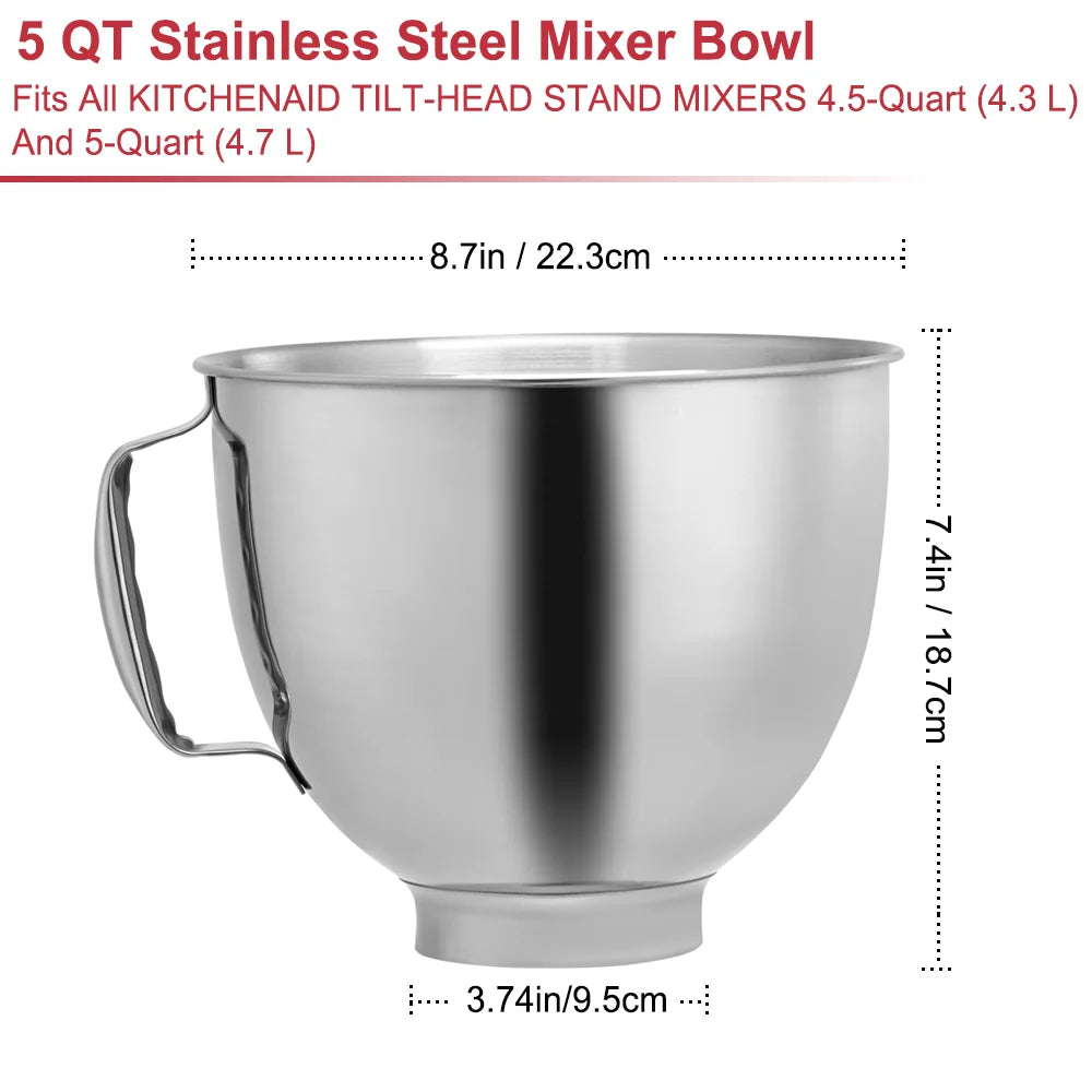 KitchenAid 4.5-5 QT Tilt-Head Mixer Stainless Steel Bowl | Artisan & Classic Series
