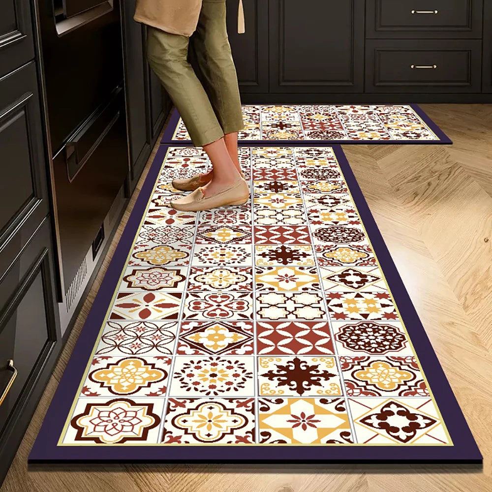Non-Slip Crystal Velvet Kitchen Mat & Rugs for Living Room, Bedroom & Entryway