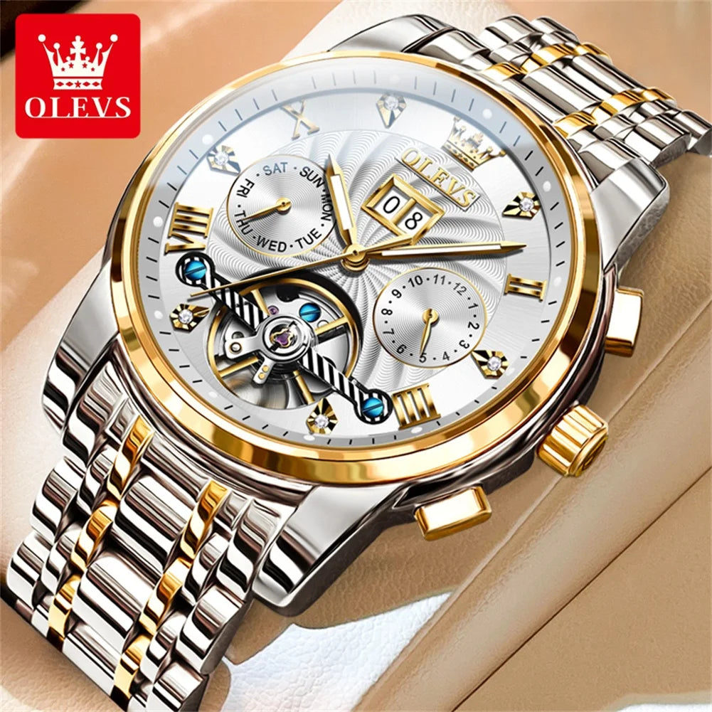 OLEVS Classic Men's Tourbillon Automatic Multi-function High-End Watch