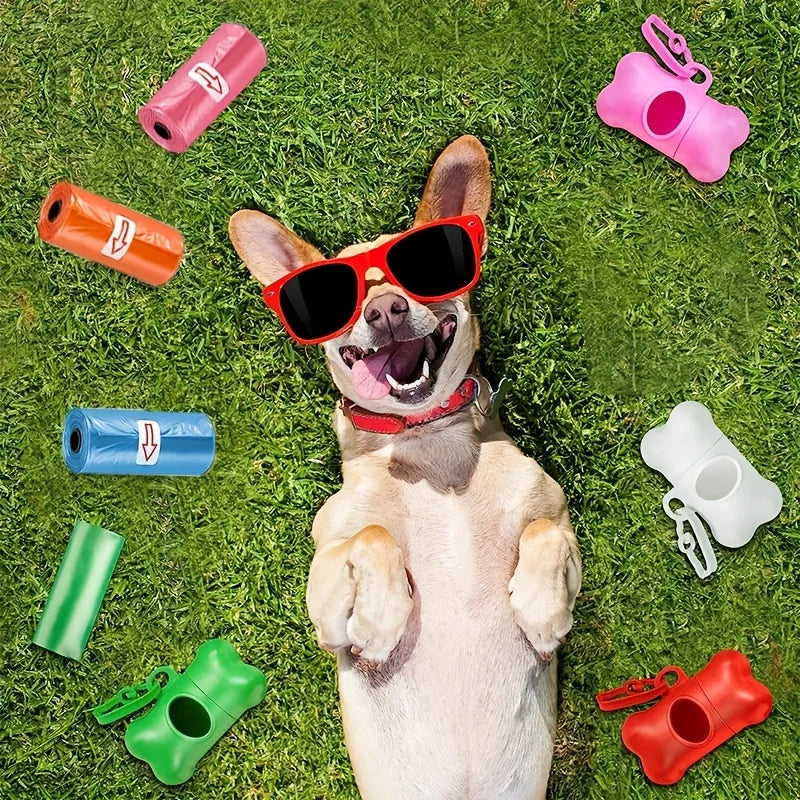 1200 Leak-Proof Dog Poop Bags | Cartoon Paw Graphic Pet Waste Bags