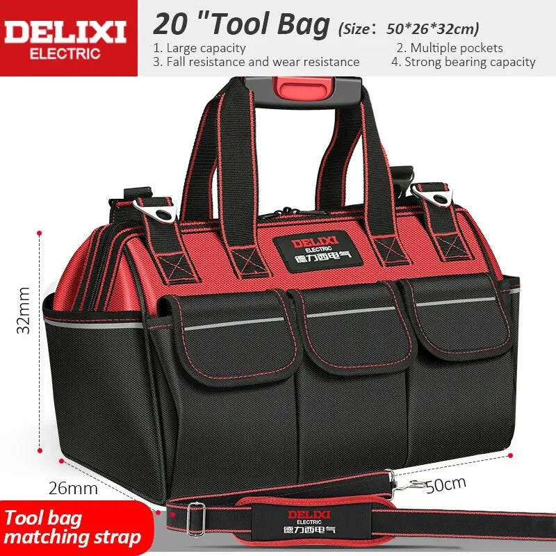 DELIXI ELECTRIC Multifunctional Waterproof Tool Bag - Durable Professional Storage