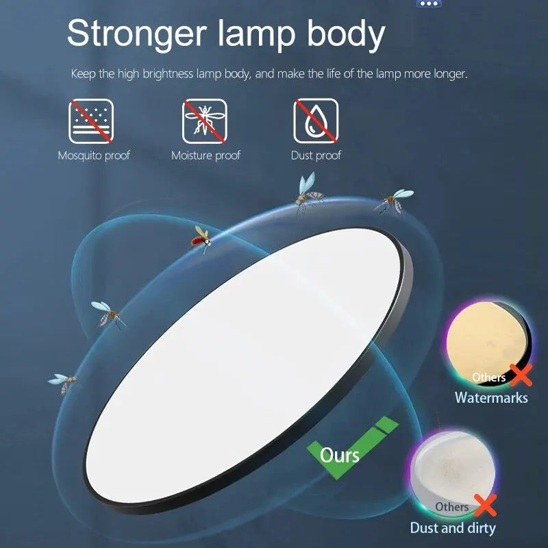 Modern Smart Dimmable LED Ceiling Light with App & Remote Control