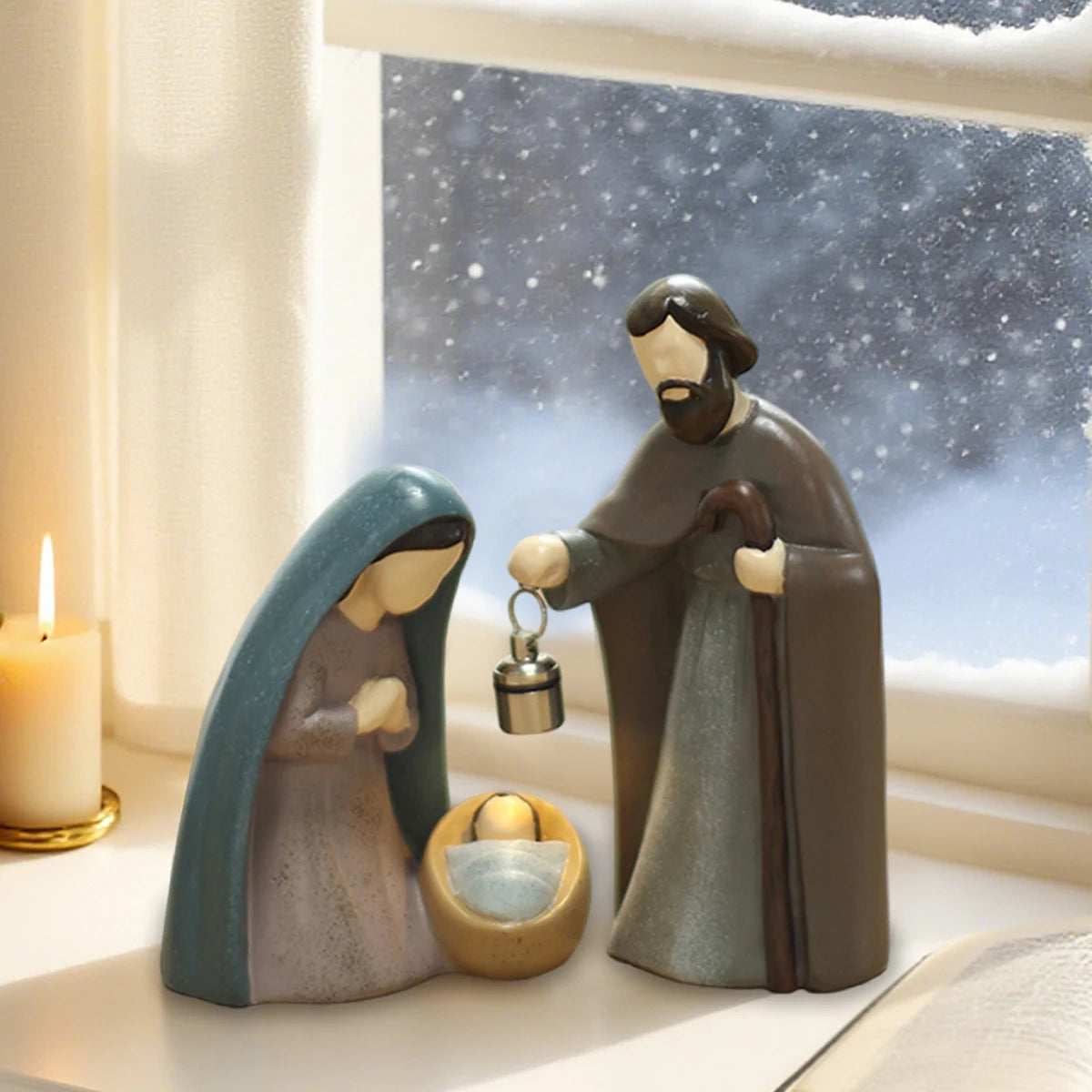 Luminous Nativity Scene Ornament Set - Holiday Decor