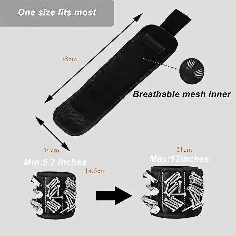 Magnetic Wristband Tool Holder - DIY Screws Nails Bits