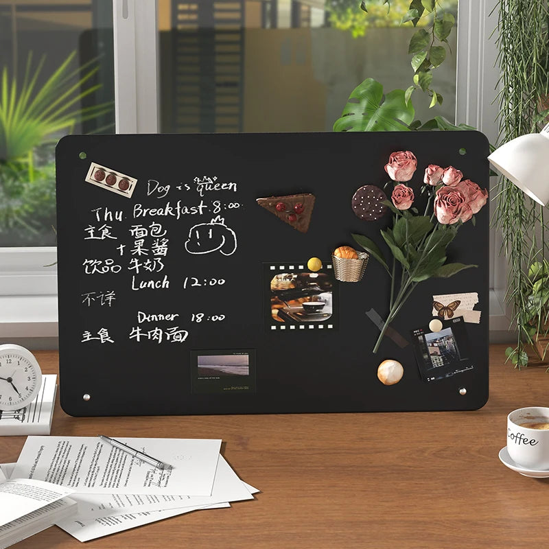 Desktop Magnetic Whiteboard & Blackboard for Cafe & Office Display