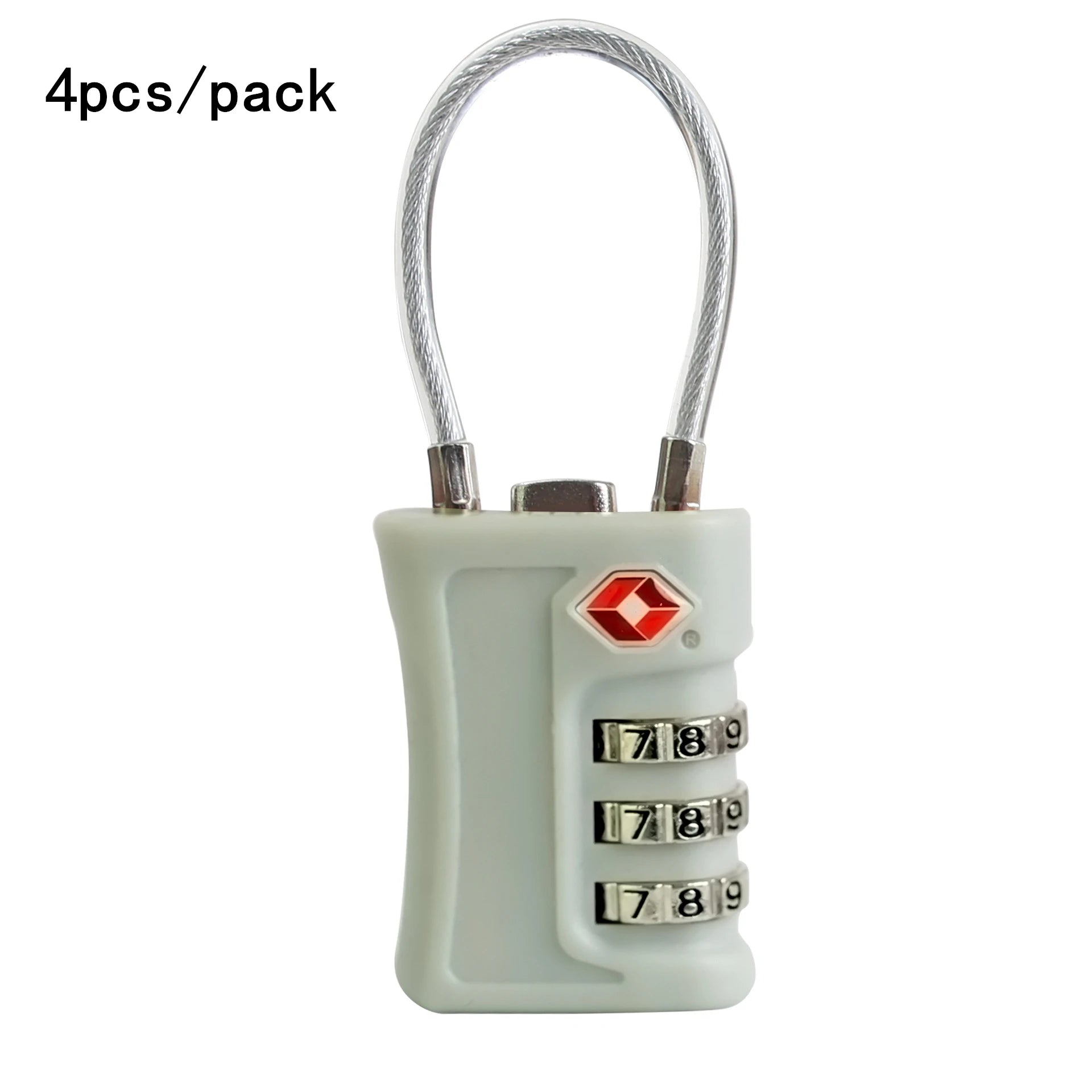 TSA Approved Luggage Locks 4-Pack - 3-Digit Combination Travel Security