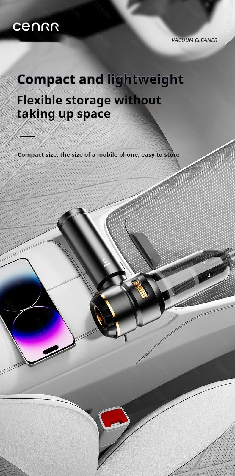 CENRR 998000PA Powerful Portable Wireless Car Vacuum & Robot