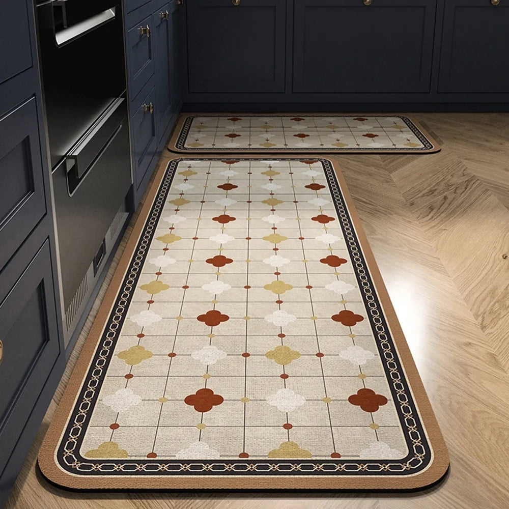 Non-Slip Crystal Velvet Kitchen Mat & Rugs for Living Room, Bedroom & Entryway