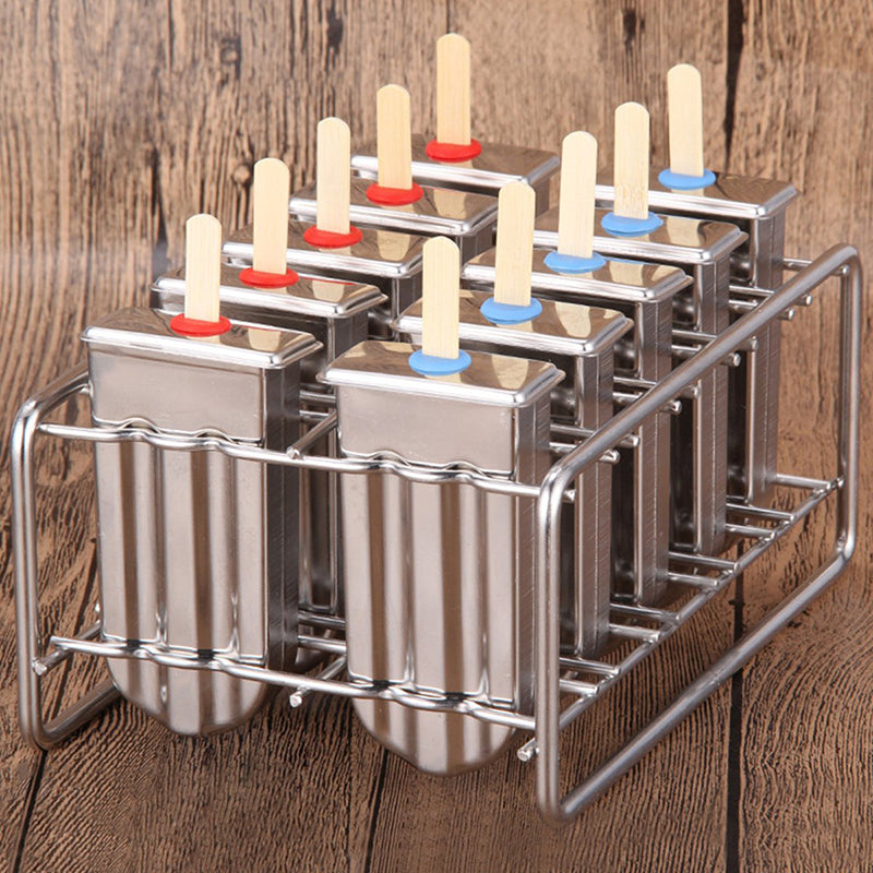 Stainless Steel Popsicle Mold Rack – Homemade Ice Cream & Lolly Maker Set