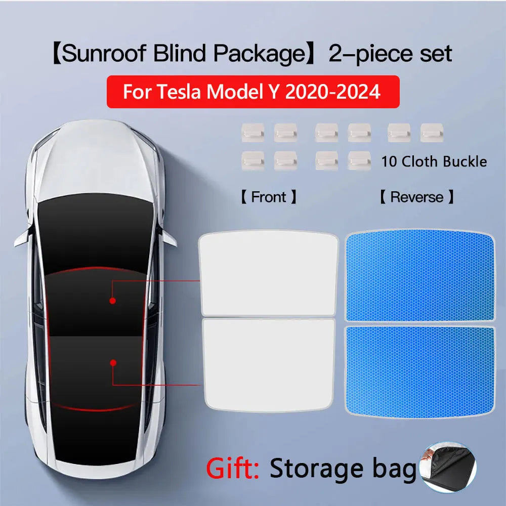 Tesla Model 3 Highland 2026 & Model Y Sunroof Sunshades | Ice Cloth Heat Blocker
