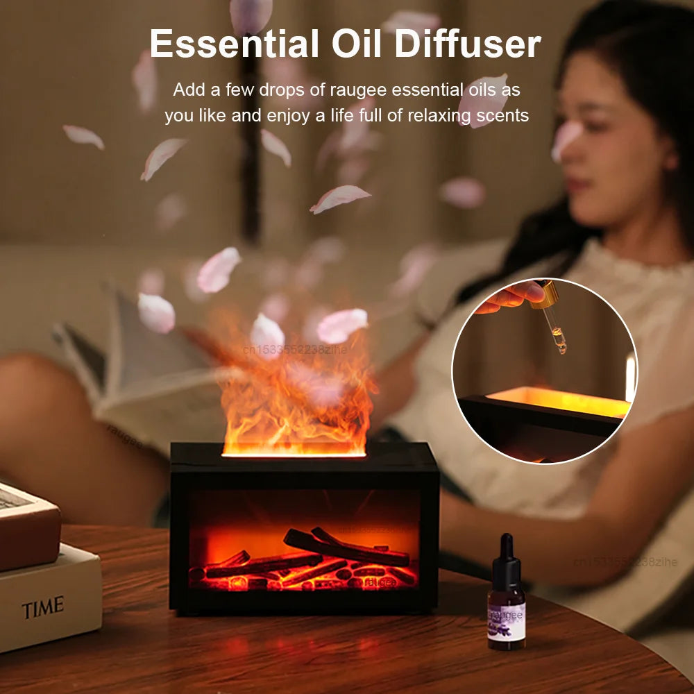 Fireplace Humidifier & Flame Effect Essential Oil Diffuser
